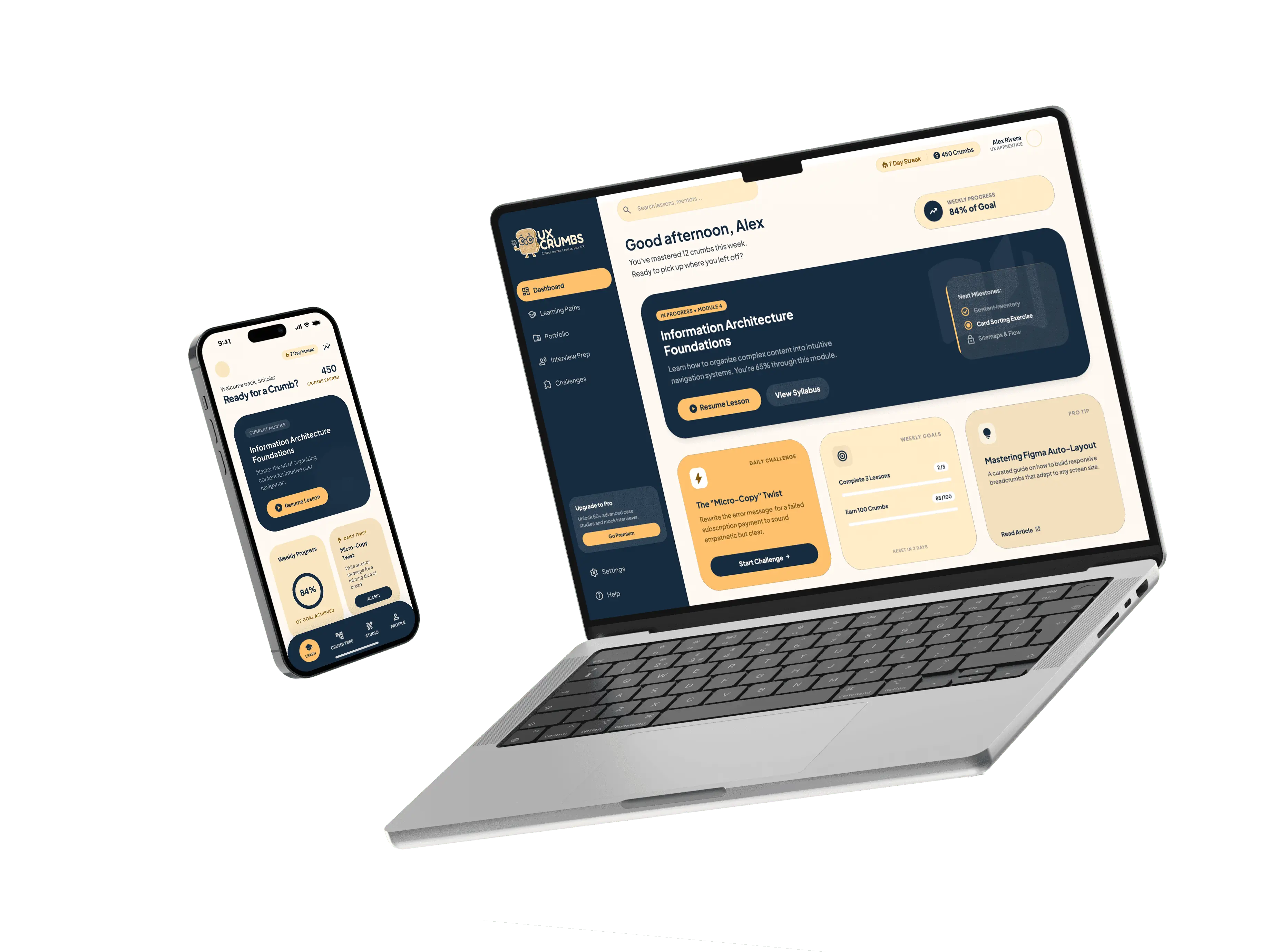 UX Crumbs Dashboard Mockup